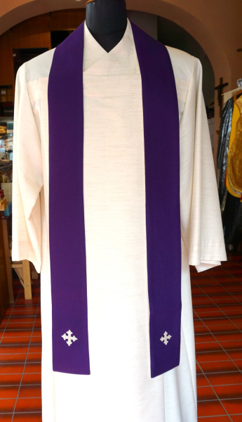 Versehgang/Beichtstola, violett/weiss
